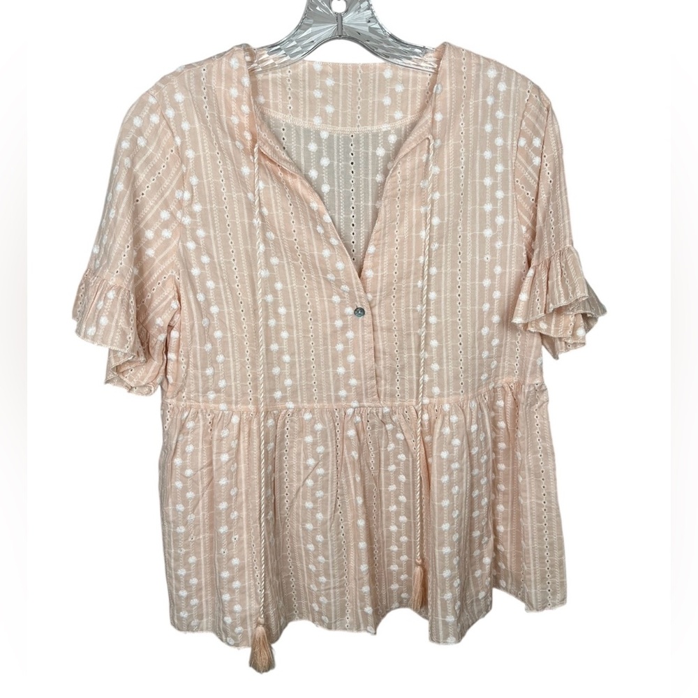 Beautiful Flower Embroidered Woman’s Top Size M 100% cotton - Picture 6 of 10